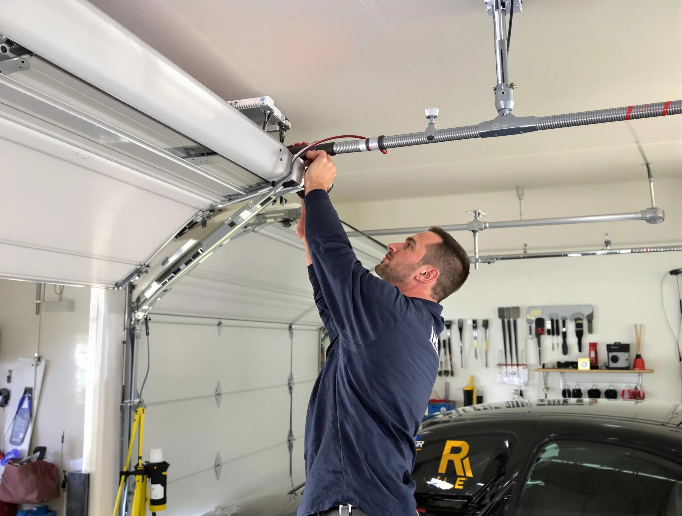 Dunwoody Garage Door Repair technician performing garage door cable repair in Dunwoody