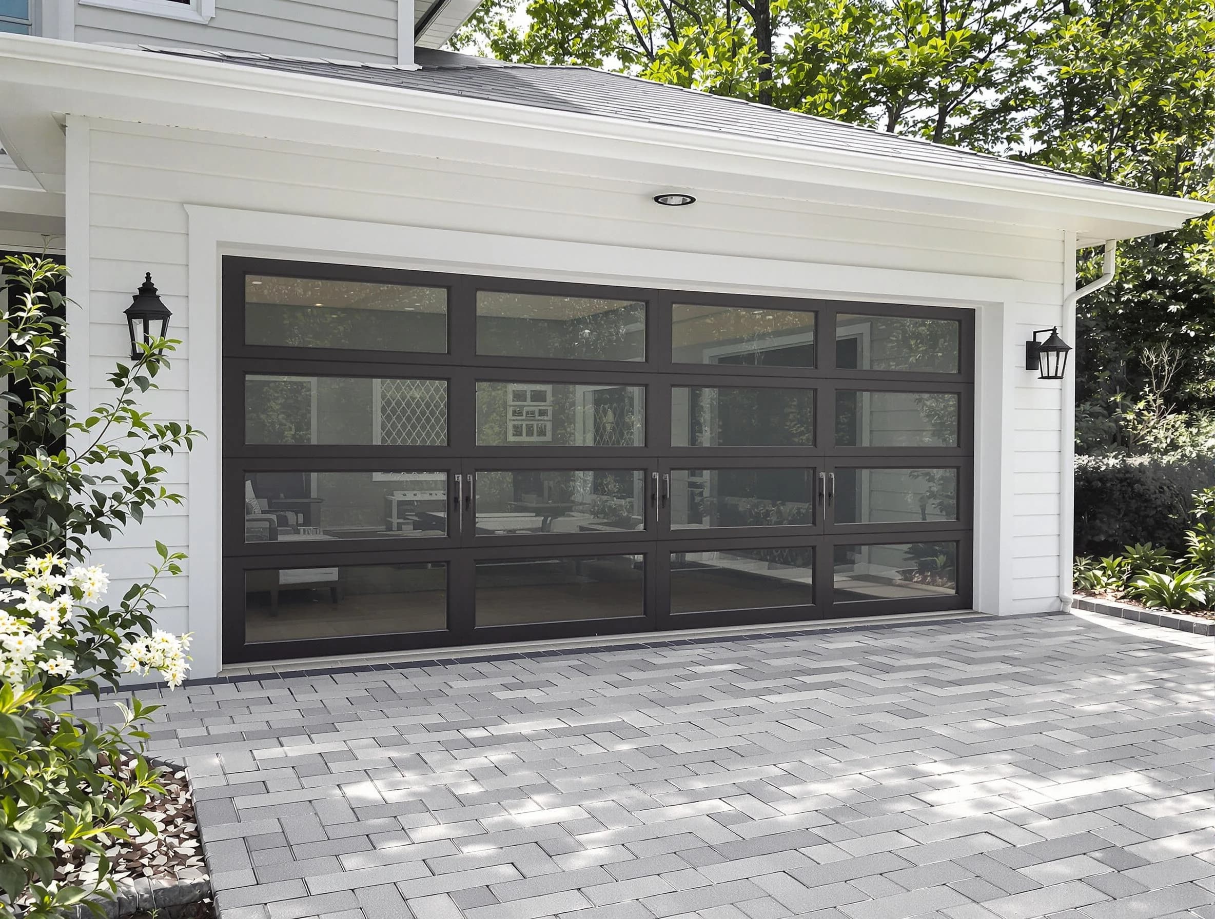 Dunwoody Garage Door Repair design specialist presenting custom garage door options to Dunwoody homeowner