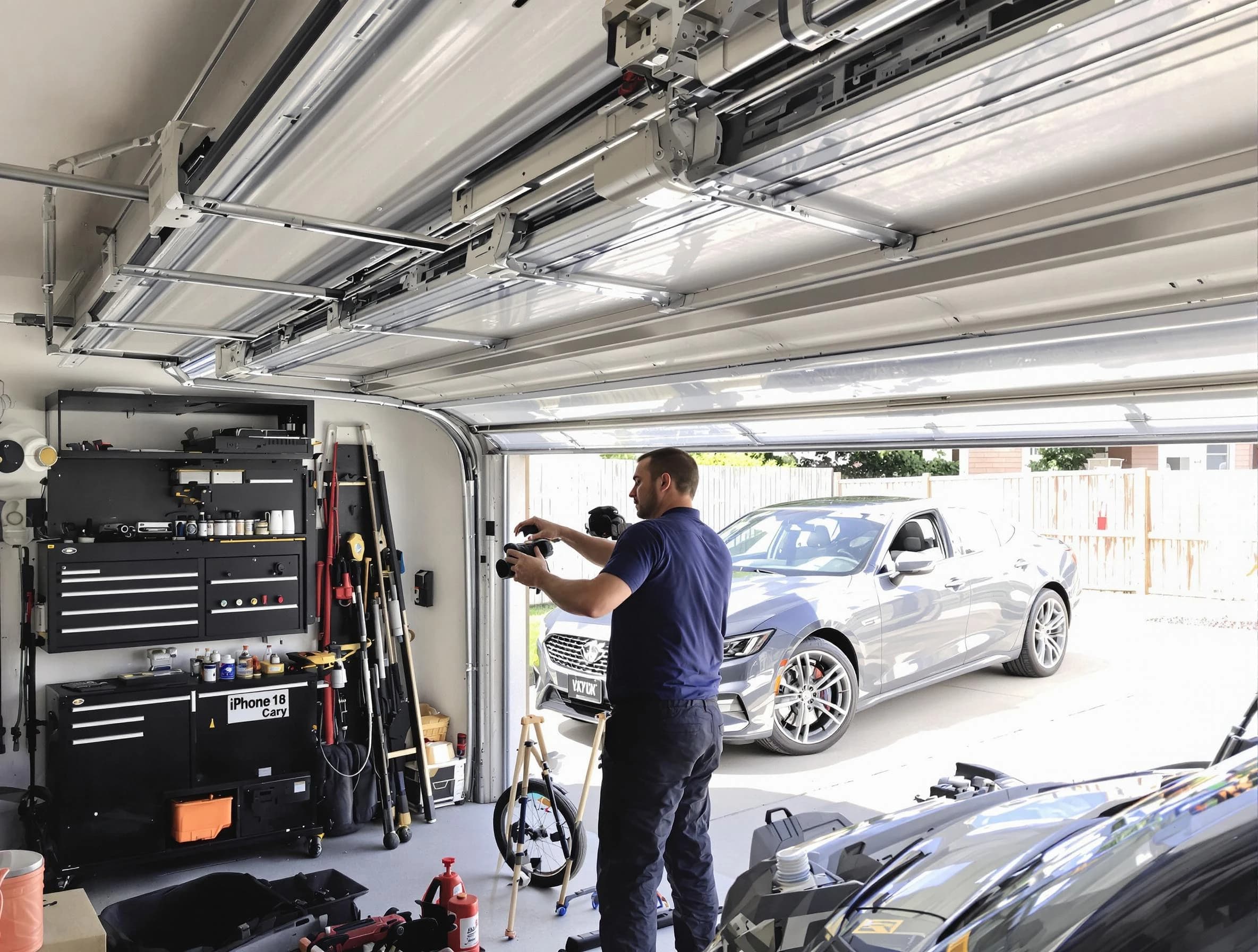 Dunwoody Garage Door Repair technician fixing noisy garage door in Dunwoody