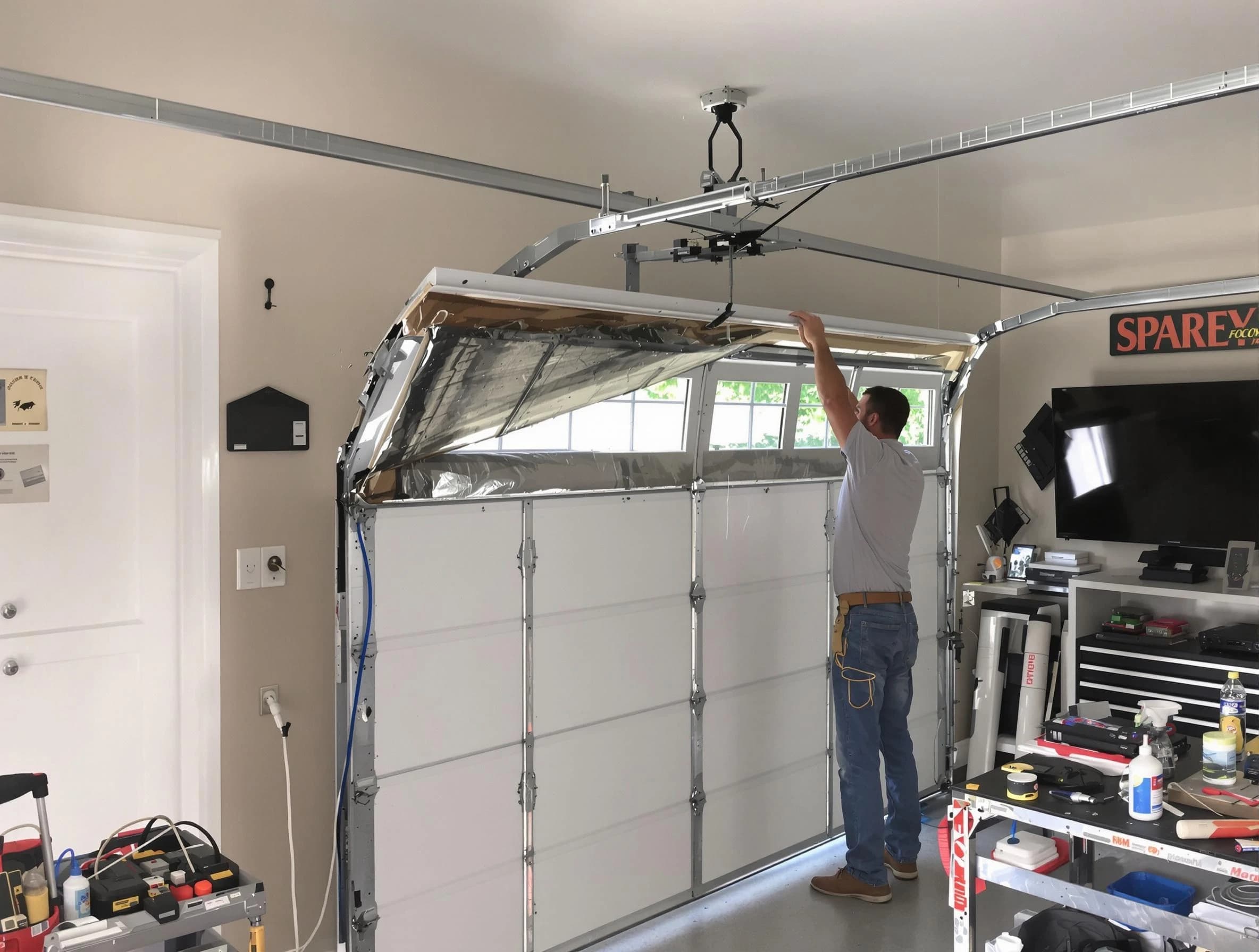 Garage door section replacement by Dunwoody Garage Door Repair in Dunwoody