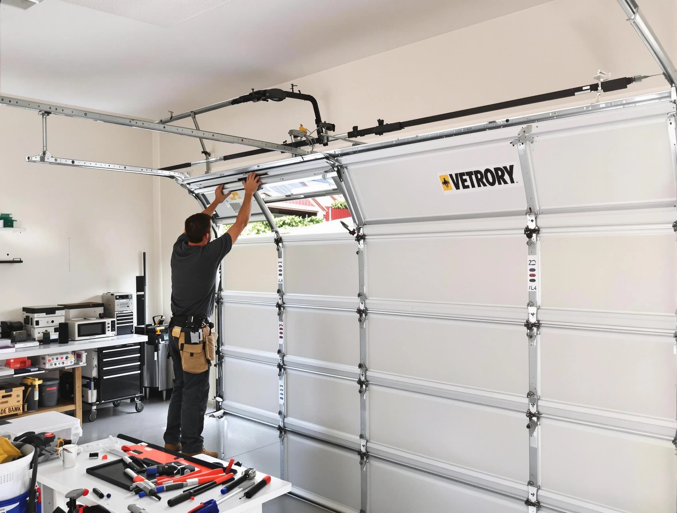 Dunwoody Garage Door Repair technician performing section replacement in Dunwoody