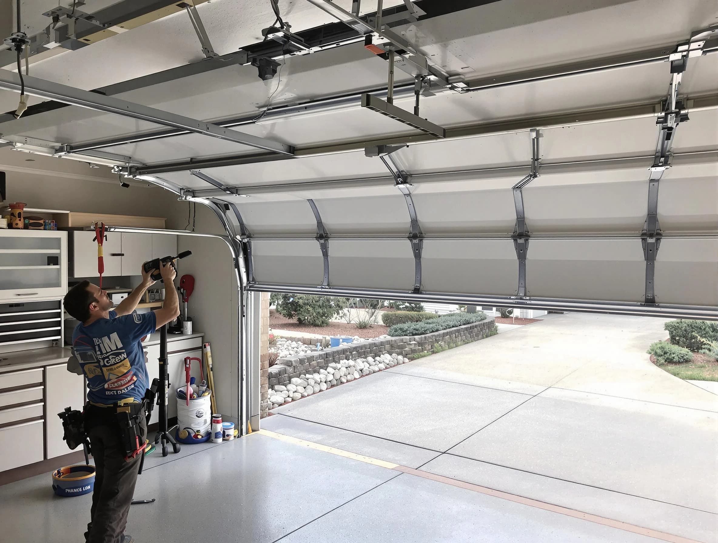 Garage door track repair service by Dunwoody Garage Door Repair in Dunwoody