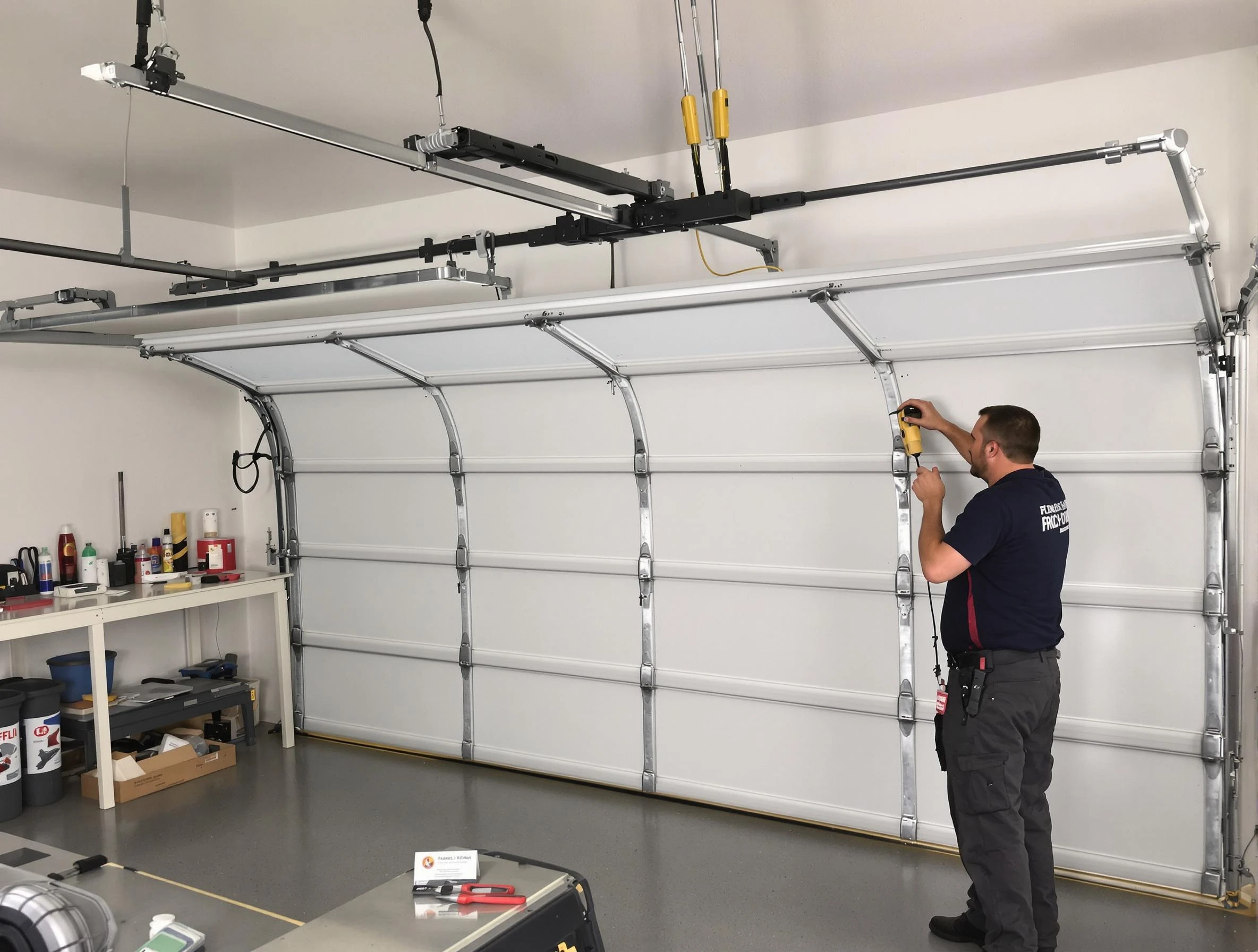 Dunwoody Garage Door Repair certified technician performing overhead door system repair in Dunwoody