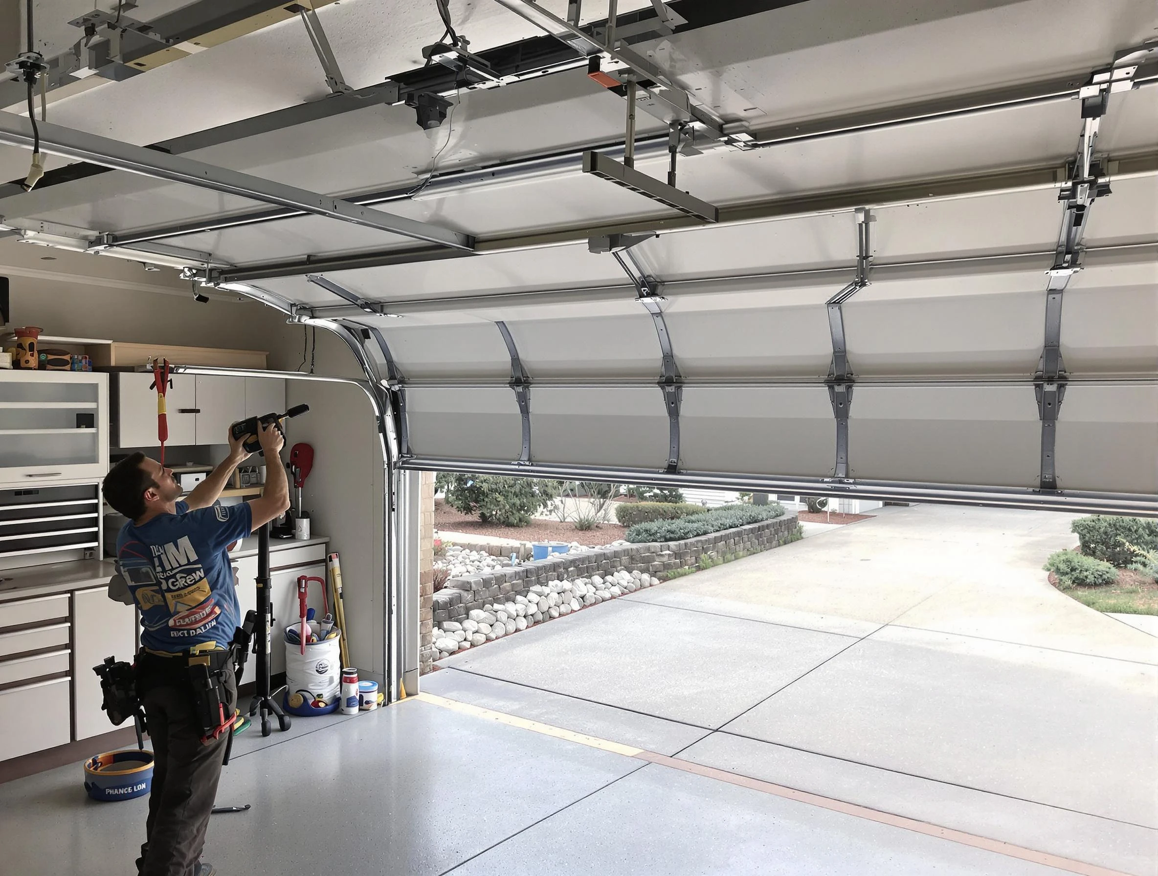 Garage door track repair service by Dunwoody Garage Door Repair in Dunwoody
